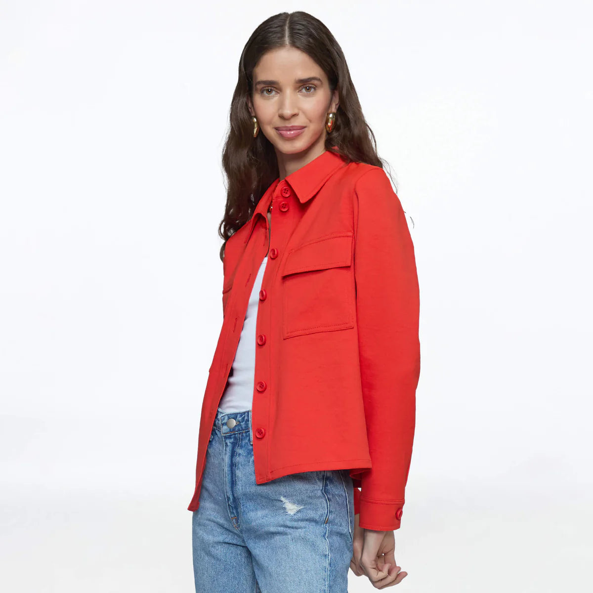 CHAMARRA NARANJA CON BOLSAS