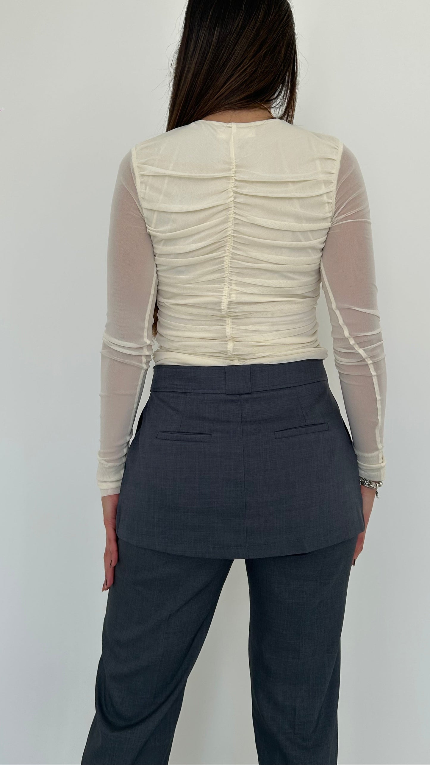 PANTS DE VESTIR CON FALDA SOBREPUESTA