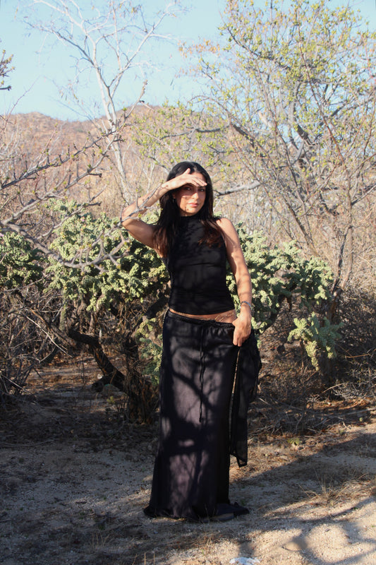 FALDA SATEN NEGRA
